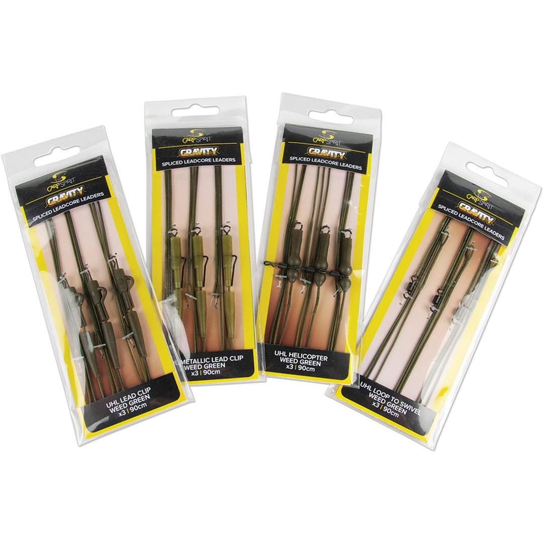Kit montura leadcore  Carp Spirit Gravity Ready Leader UHL Loop/Swivel 45lbs/90cm, 3buc/set