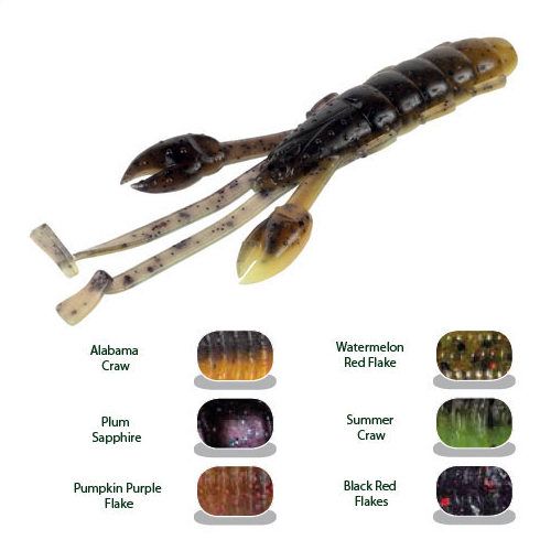 Creature Bait Colmic Herakles Cave Craw 9.6cm Watermelon Red Flakes