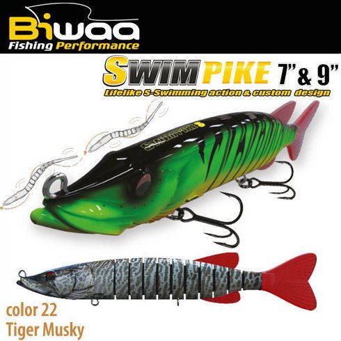 Swimbait Biwaa Swimpike SS 9" 24cm/62g, culoare Tiger Musky