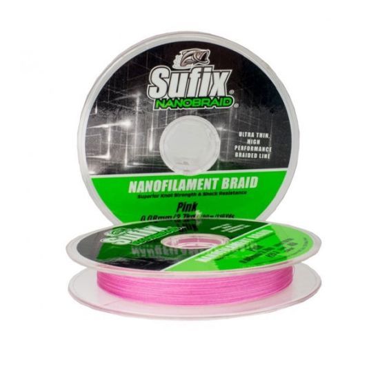 Fir textil Sufix Nano Braid Pink 0.08mm/3.7kg/100m