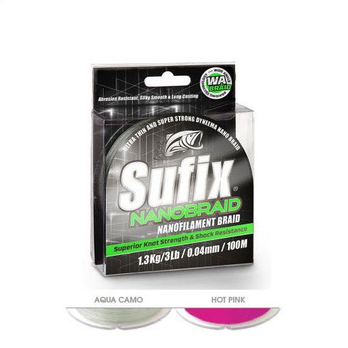 Fir textil Sufix Nano Braid 0.10mm/5kg/100m Aqua Camo