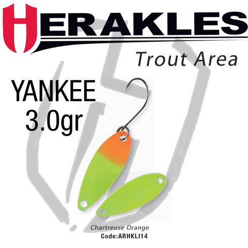 Lingura oscilanta Colmic Herakles Losko 2.5g, culoare Chartreuse Orange