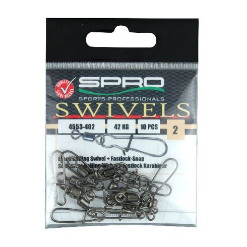 Agrafe + Varteje Spro Black Rolling Swivel with Fastlock Snap nr 8/30kg
