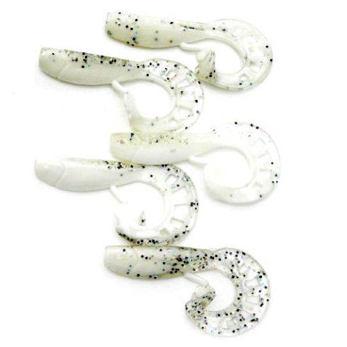 Grub Profi-Blinker Twister Zandertail culoare krystall weiss, 5cm, 5buc/plic