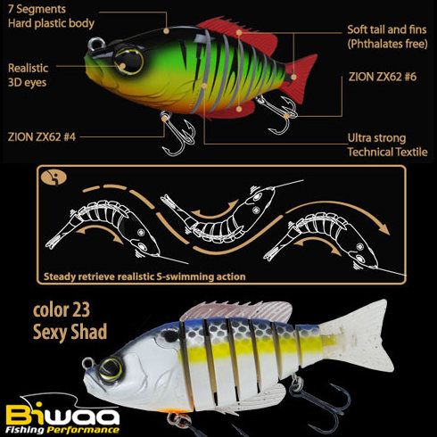 Swimbait Biwaa Seven Section 13cm/34g, culoare Sexy Shad