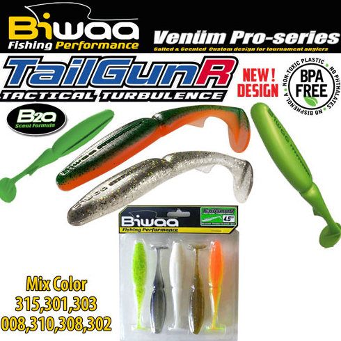 Shad Biwaa TailGunr Swimbait 9cm, culoare Mix Color
