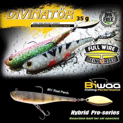 Shad Biwaa Divinator Medium 18cm/35g, culoare Real Perch