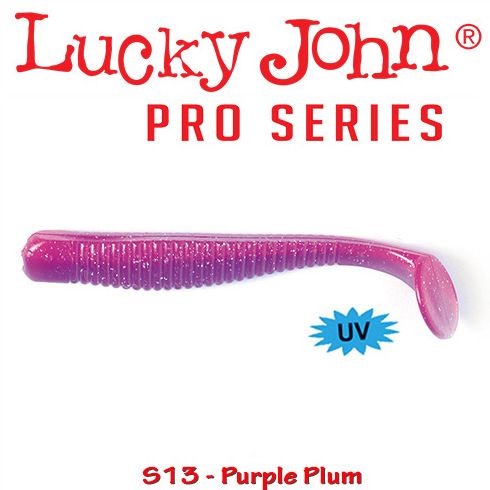 Shad Lucky John Long John 10.5cm, culoare Purple Plum - 6 buc/plic