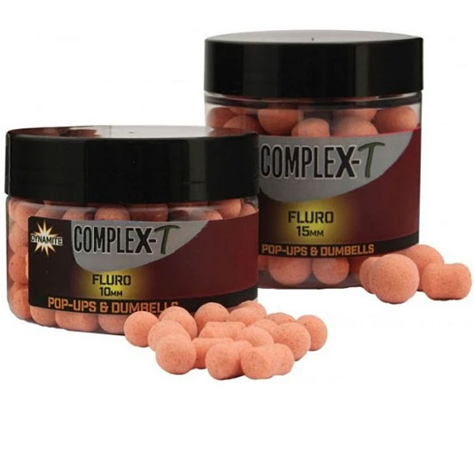 Boilies and Dumbells Dynamite Baits Complex-T Fluoro Pop-Ups 15mm