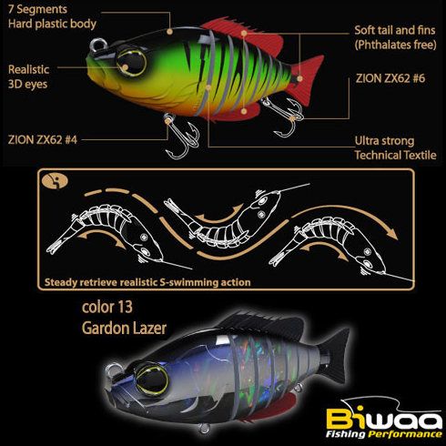 Swimbait Biwaa Seven Section 15cm/60g, culoare Gardon Laser