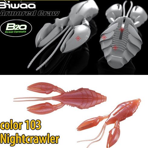 Creature Bait Biwaa Armored Craw 10cm, culoare 103 Nightcrawler