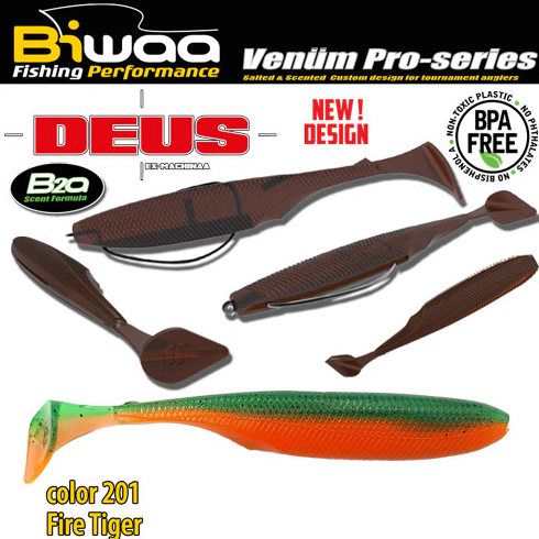 Shad Biwaa Deus 5.1cm, culoare 201 Fire Tiger