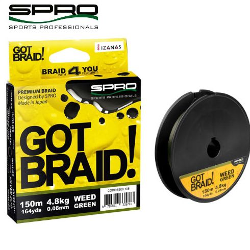 Fir textil Spro Got Braid! Weed Green 0.10mm/6.1kg/300m