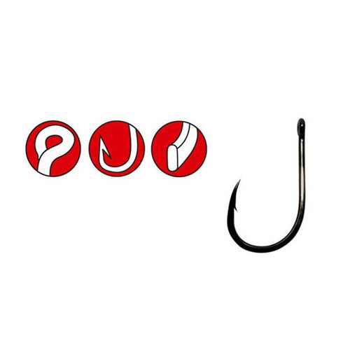 Carlige Gamakatsu Power Carp Ring Eye Nr. 14, Black