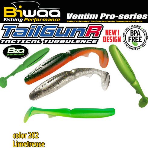 Shad Biwaa TailGunr Swimbait 9cm, culoare Limetreuse
