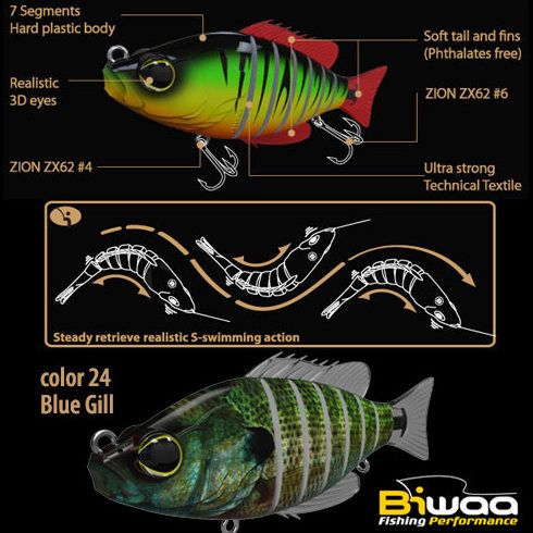 Swimbait Biwaa Seven Section 10cm/17g, culoare Blue Gill