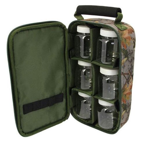 Borseta NGT Camo cu 6 cutii pentru Dip